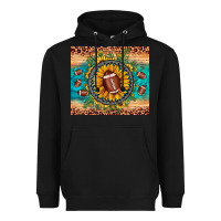 Black football leopard turquoise sunflower Heavyweight Hoodie - JahusDesignShop