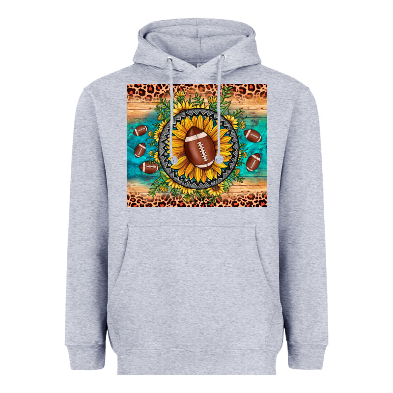 Football Leopard Turquoise Sunflower Heavyweight Hoodie by JahusDesignShop | Teevron