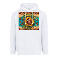 White football leopard turquoise sunflower Heavyweight Hoodie - JahusDesignShop