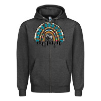 Charcoal Heather western mama rainbow Zipper Hoodie - RanaPortraitStore