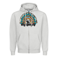 Dove Grey western mama rainbow Zipper Hoodie - RanaPortraitStore