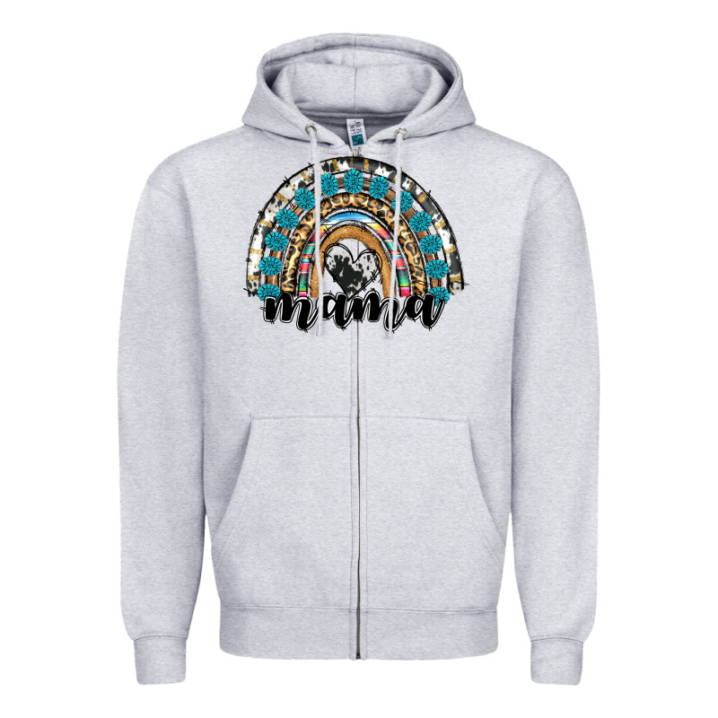 Western Mama Rainbow Zipper Hoodie by RanaPortraitStore | Teevron