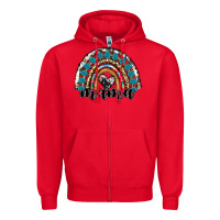Red western mama rainbow Zipper Hoodie - RanaPortraitStore