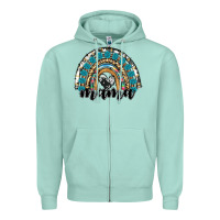 Seafoam western mama rainbow Zipper Hoodie - RanaPortraitStore