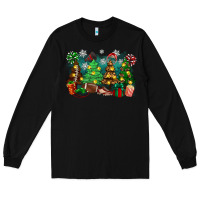 Black christmas trees with football Long Sleeve Tee - Zillion Design Studio