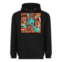 Black football leopard cowhide seamless pattern Heavyweight Hoodie - JahusDesignShop