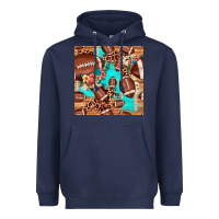 Navy football leopard cowhide seamless pattern Heavyweight Hoodie - JahusDesignShop