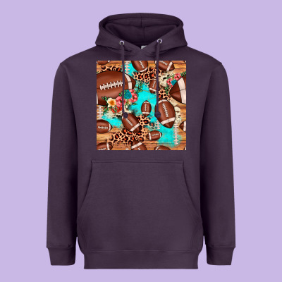 Football Leopard Cowhide Seamless Pattern Heavyweight Hoodie Designed By Jahusdesignshop