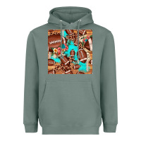 Sage football leopard cowhide seamless pattern Heavyweight Hoodie - JahusDesignShop
