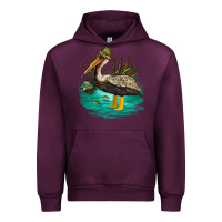 Mauve Wine fishing pelican camp Urban Hoodie - NancyCooperArtShop