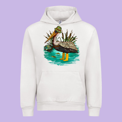 Fishing Pelican Camp Urban Hoodie Designed By Nancycooperartshop