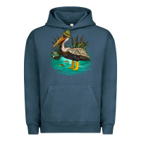 Pigment Midnight Navy fishing pelican camp Urban Hoodie - NancyCooperArtShop