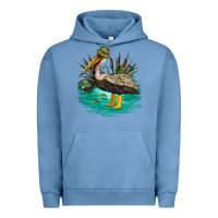 Pigment Pebble Blue fishing pelican camp Urban Hoodie - NancyCooperArtShop