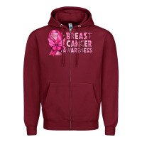 Burgundy Breast Cancer Awareness with Coffee Cup Zipper Hoodie - texasbilliewilder