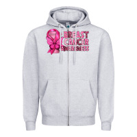 Heather Grey Breast Cancer Awareness with Coffee Cup Zipper Hoodie - texasbilliewilder