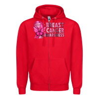Red Breast Cancer Awareness with Coffee Cup Zipper Hoodie - texasbilliewilder