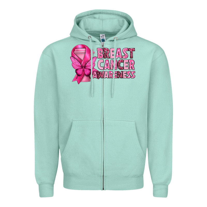 Breast Cancer Awareness With Coffee Cup Zipper Hoodie by texasbilliewilder | Teevron