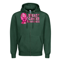 Sports Green Breast Cancer Awareness with Coffee Cup Zipper Hoodie - texasbilliewilder