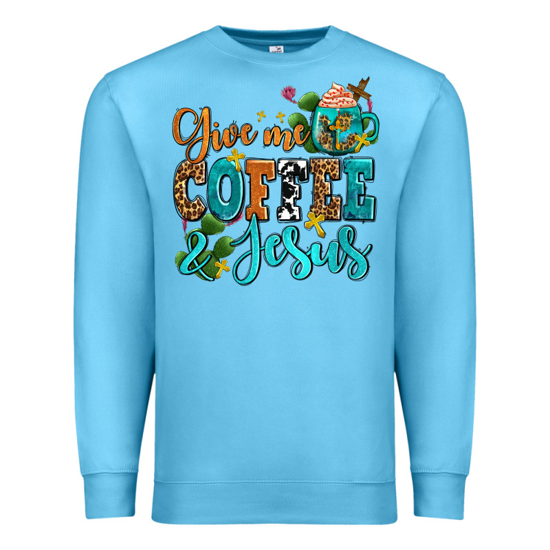 Gıve Me Coffee And Jesus Premium Sweatshirt by AdoDesignShop | Teevron