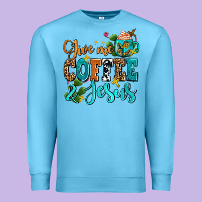 Gıve Me Coffee And Jesus Premium Sweatshirt Designed By Adodesignshop