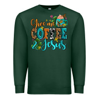Sports Green gıve me coffee and jesus Premium Sweatshirt - AdoDesignShop