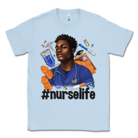 Dusty Blue afro man nurse life Classic Tee - texasbilliewilder