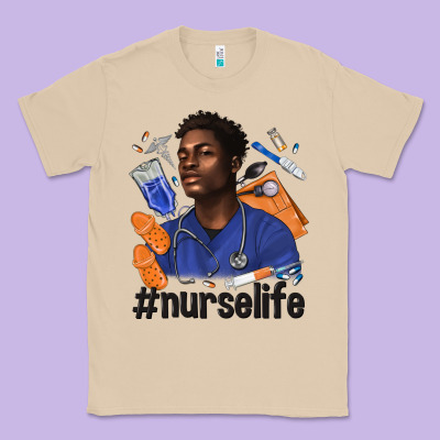 Afro Man Nurse Life Classic Tee Designed By Texasbilliewilder