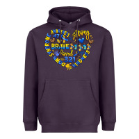 Plum down syndrome awareness heart Heavyweight Hoodie - Artiststas