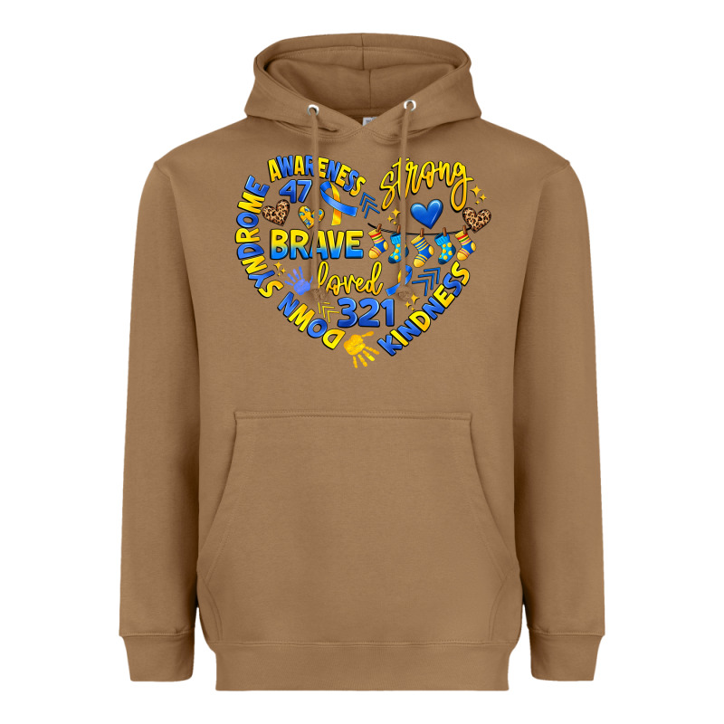 Down Syndrome Awareness Heart Heavyweight Hoodie by Artiststas | Teevron