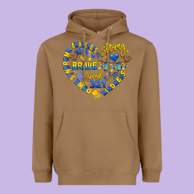 Down Syndrome Awareness Heart Heavyweight Hoodie Designed By Artiststas