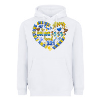 White down syndrome awareness heart Heavyweight Hoodie - Artiststas