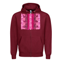 Burgundy Breast Cancer Brushstrokes Zipper Hoodie - texasbilliewilder