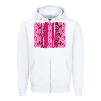 White Breast Cancer Brushstrokes Zipper Hoodie - texasbilliewilder