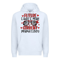 White future ladies man current mamas boy Premium Hoodie - MaliasSmallBusiness