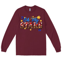 Burgundy oh my stars Long Sleeve Tee - texasbilliewilder