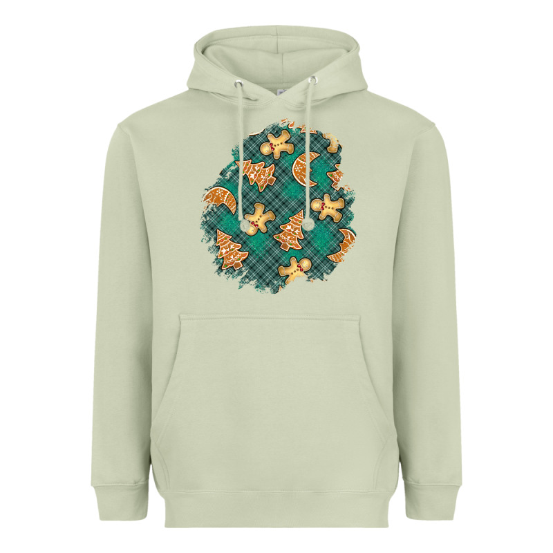 Christmas Gingerbread Cookies Patch Heavyweight Hoodie by BundleAndBundleShop | Teevron