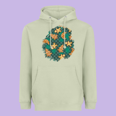 Christmas Gingerbread Cookies Patch Heavyweight Hoodie Designed By Bundleandbundleshop