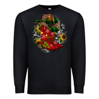 Black Christmas Cowboy Boots Premium Sweatshirt - JahusDesignShop