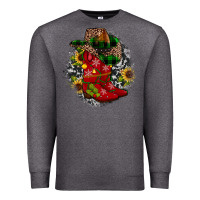 Charcoal Heather Christmas Cowboy Boots Premium Sweatshirt - JahusDesignShop