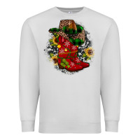 Dove Grey Christmas Cowboy Boots Premium Sweatshirt - JahusDesignShop