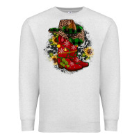 Oatmeal Heather Christmas Cowboy Boots Premium Sweatshirt - JahusDesignShop