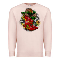 Pale Pink Christmas Cowboy Boots Premium Sweatshirt - JahusDesignShop
