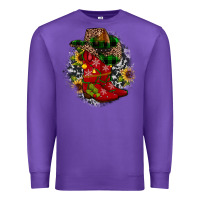 Purple Christmas Cowboy Boots Premium Sweatshirt - JahusDesignShop