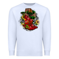 White Christmas Cowboy Boots Premium Sweatshirt - JahusDesignShop