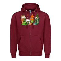 Burgundy camping coffee cups Zipper Hoodie - Zillion Design Studio