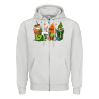 Dove Grey camping coffee cups Zipper Hoodie - Zillion Design Studio