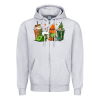 Heather Grey camping coffee cups Zipper Hoodie - Zillion Design Studio