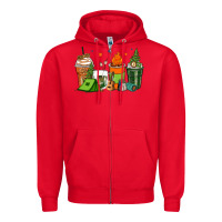 Red camping coffee cups Zipper Hoodie - Zillion Design Studio