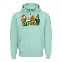 Seafoam camping coffee cups Zipper Hoodie - Zillion Design Studio