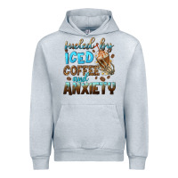 Heather Grey fueled by iced coffee and anxiety Urban Hoodie - NancyCooperArtShop